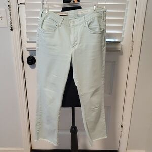 Pilcro and the Letterpress Mint Green Cropped Slim Jeans